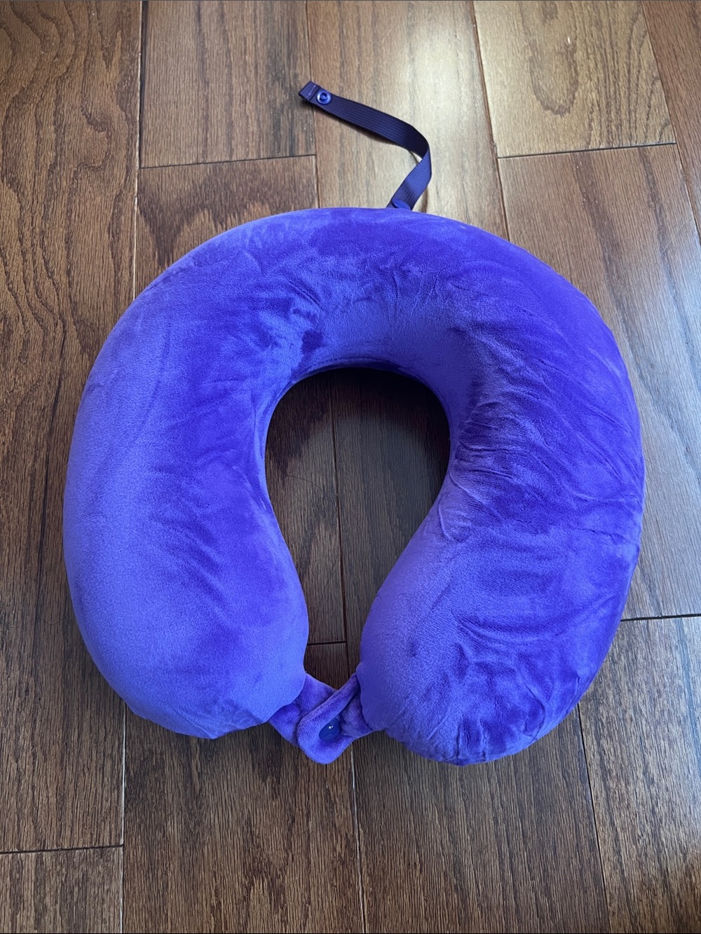 Plush Purple Travel Neck Pillow - Soft Support